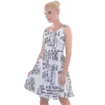 Blackboard Algorithms Black and White Pattern Knee Length Skater Dress