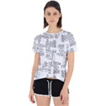 Blackboard Algorithms Black and White Pattern Open Back Sport T-Shirt