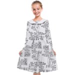 Blackboard Algorithms Black and White Pattern Kids  Midi Sailor Dress