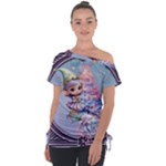 Christmas elf Off Shoulder Tie-Up T-Shirt