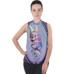 Christmas elf Mock Neck Chiffon Sleeveless Top