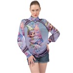 Christmas elf High Neck Long Sleeve Chiffon Top