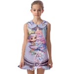 Christmas elf Kids  Pilgrim Collar Ruffle Hem Dress