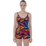 Autumn Tie Front Two Piece Tankini