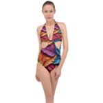 Autumn Halter Front Plunge Swimsuit