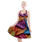 Autumn Halter Party Swing Dress 