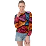 Autumn Banded Bottom Chiffon Top