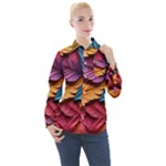 Autumn Women s Long Sleeve Pocket Shirt