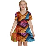 Autumn Kids  Short Sleeve Tiered Mini Dress