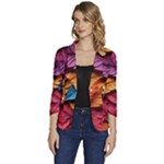 Autumn Women s One-Button 3/4 Sleeve Short Jacket