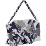 Camo Army Black White Canvas Crossbody Bag