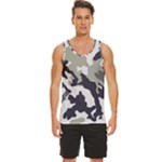 Camo Army Black White Men s Wide Collar Tank Top