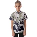 Camo Army Black White Kids  Short Sleeve Shirt