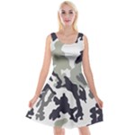 Camo Army Black White Reversible Velvet Sleeveless Dress