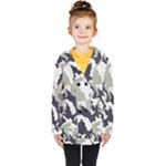 Camo Army Black White Kids  Double Breasted Button Coat