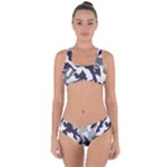 Camo Army Black White Criss Cross Bikini Set