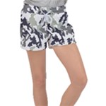 Camo Army Black White Women s Velour Lounge Shorts