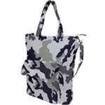 Camo Army Black White Shoulder Tote Bag