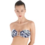 Camo Army Black White Twist Bandeau Bikini Top