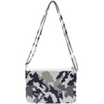 Camo Army Black White Double Gusset Crossbody Bag