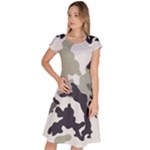 Camo Army Black White Classic Short Sleeve Dress