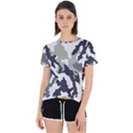 Camo Army Black White Open Back Sport T-Shirt