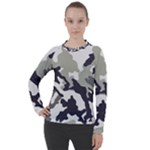 Camo Army Black White Women s Pique Long Sleeve T-Shirt