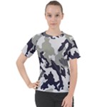 Camo Army Black White Women s Sport Raglan T-Shirt