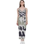 Camo Army Black White V-Neck Camisole Jumpsuit