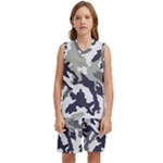 Camo Army Black White Kids  Basketball Mesh Set