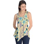 Plants Art Motif Flowers Sleeveless Tunic