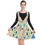 Plants Art Motif Flowers Plunge Pinafore Dress