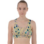 Plants Art Motif Flowers Back Weave Sports Bra