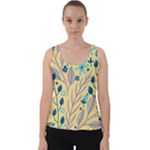 Plants Art Motif Flowers Velvet Tank Top