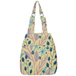 Plants Art Motif Flowers Center Zip Backpack