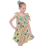 Plants Art Motif Flowers Kids  Tie Up Tunic Dress