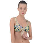 Plants Art Motif Flowers Front Tie Bikini Top