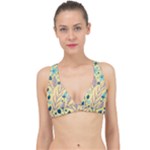 Plants Art Motif Flowers Classic Banded Bikini Top