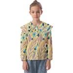 Plants Art Motif Flowers Kids  Peter Pan Collar Blouse