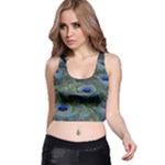 Peacock Feathers Details Racer Back Crop Top