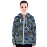 Peacock Feathers Details Women s Zipper Hoodie