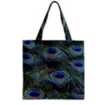 Peacock Feathers Details Zipper Grocery Tote Bag