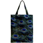 Peacock Feathers Details Zipper Classic Tote Bag