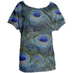 Peacock Feathers Details Women s Oversized T-Shirt