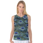 Peacock Feathers Details Women s Basketball Tank Top