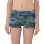 Peacock Feathers Details Boyleg Bikini Bottoms