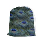 Peacock Feathers Details Drawstring Pouch (XL)