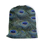 Peacock Feathers Details Drawstring Pouch (2XL)