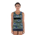 Peacock Feathers Details Sport Tank Top 