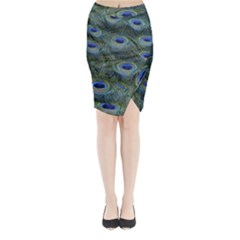 Peacock Feathers Details Midi Wrap Pencil Skirt from ArtsNow.com